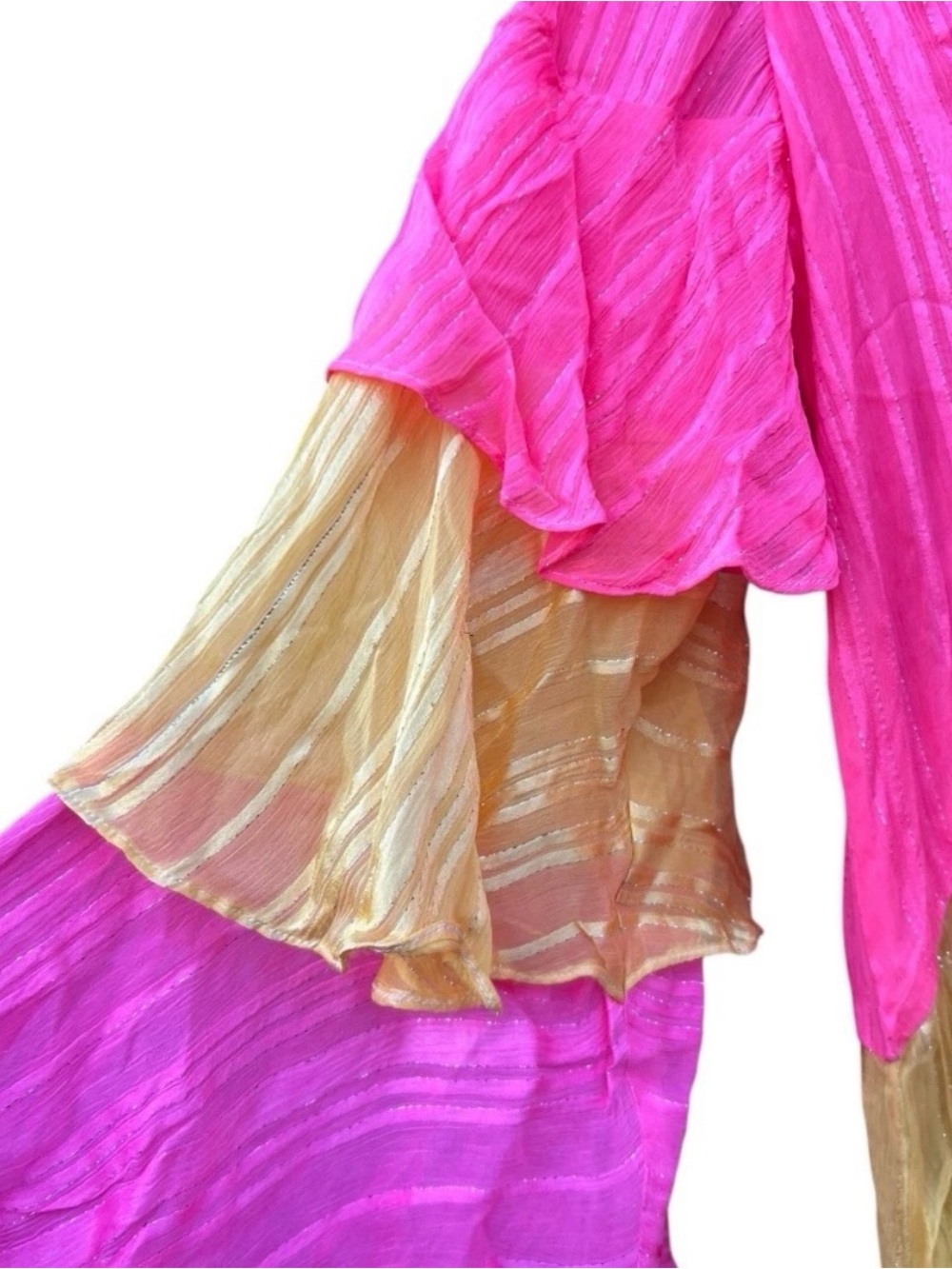 Sundress Ella Kimono Cover Up Pink Yellow Purple Stripe Boho Resort XS S - Picture 5 of 8